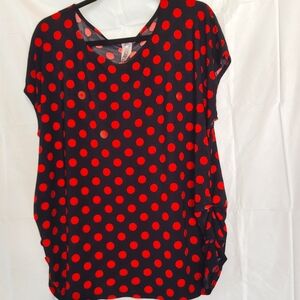 Black top with red polka dots